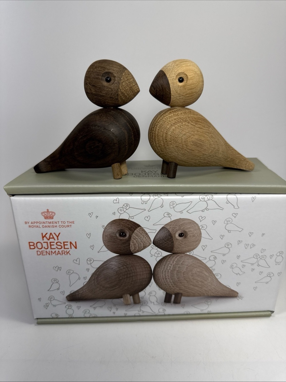 Kay Bojesen Wooden Birds - Two-Tone Brown & Natural oak